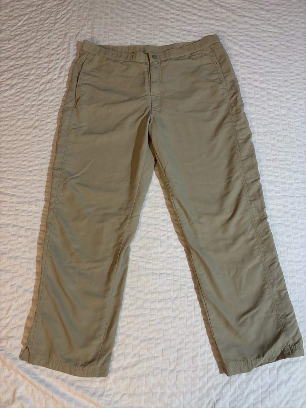 EUC L.L Bean Mens Nylon Khaki Hiking Pants OFVL4 Ankle Zip
Outdoor SZ L